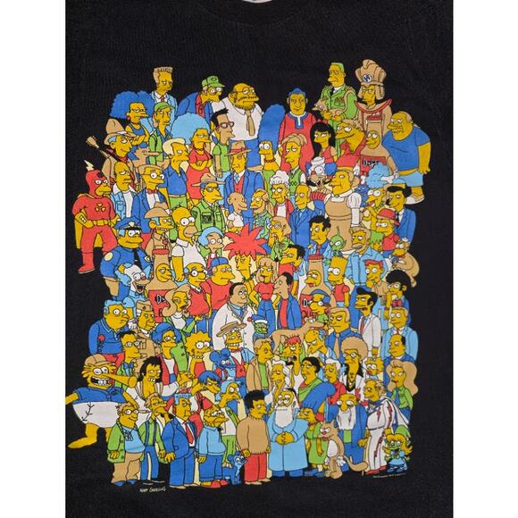The Simpsons 2007 Character Collage TV Show Promo T Shirt Men's Size L - Picture 2 of 5